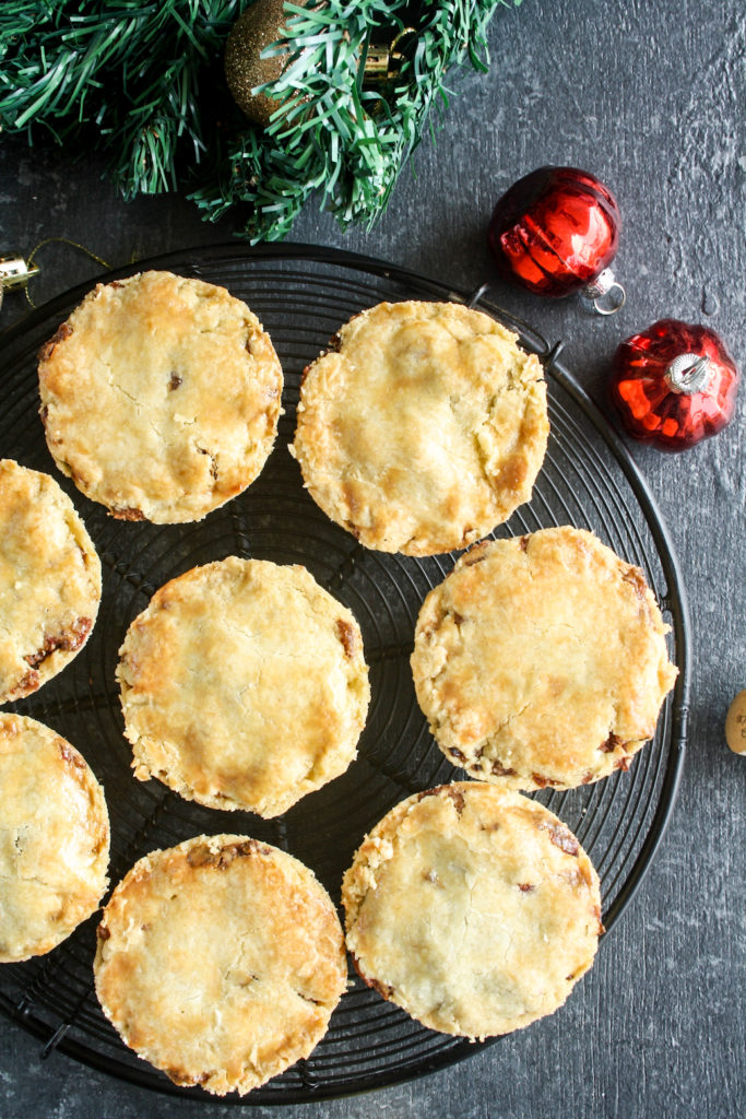 Buttery shortcrust pastry filled with boozy, spiced dried fruit and candied peel!
