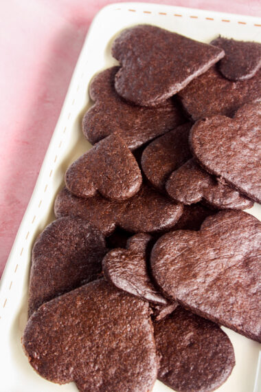 Thin, crisp bittersweet chocolate cookies made without eggs