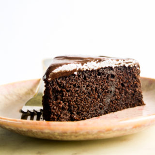 Rich, moist chocolate stout cake with stout infused ganache