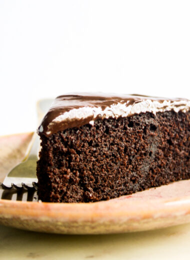 Rich, moist chocolate stout cake with stout infused ganache