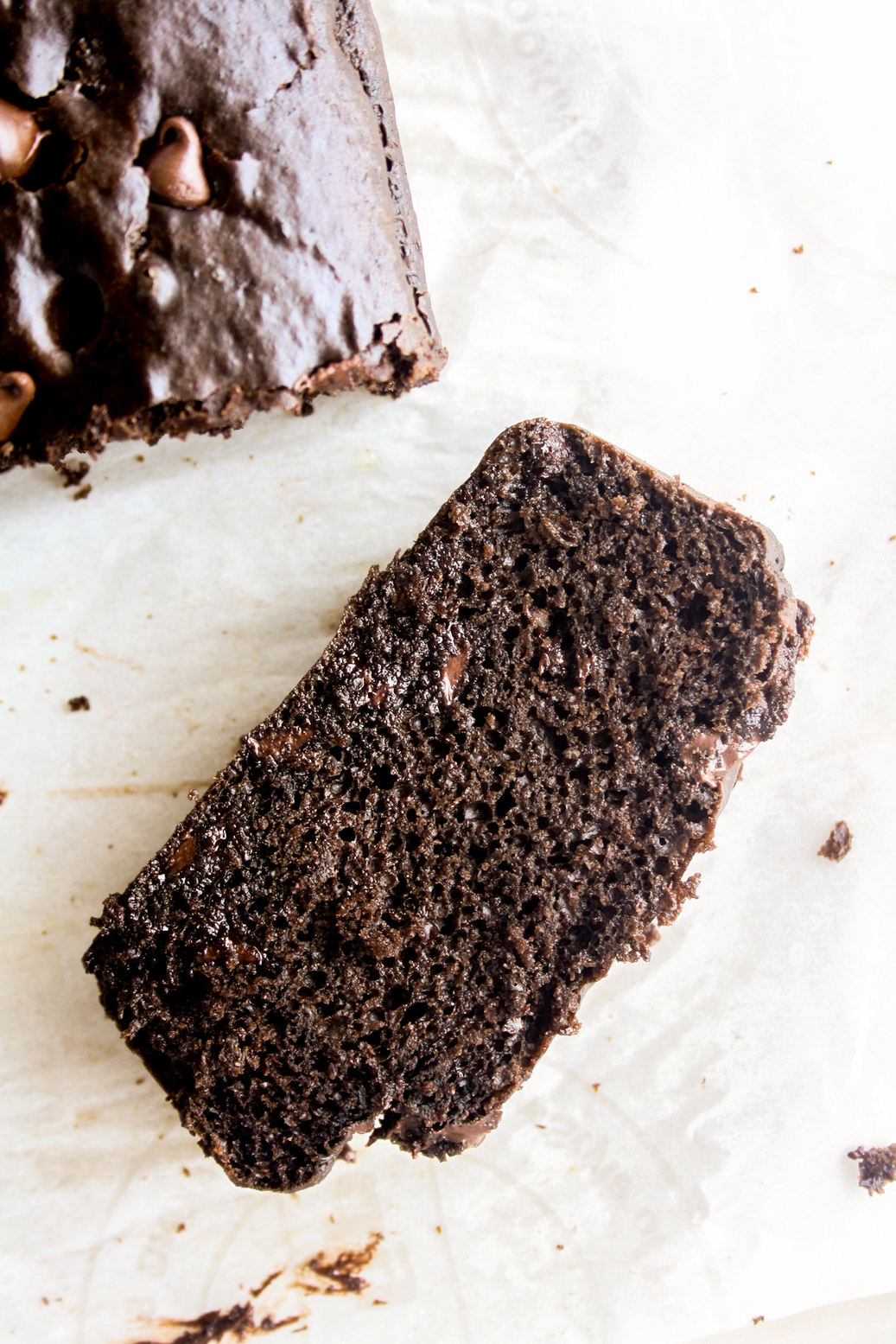 Moist and super soft eggless chocolate cake with lots of chocolate chips