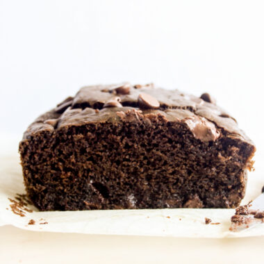 Moist and super soft eggless chocolate cake with lots of chocolate chips