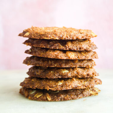 Crisp and buttery coconut oat cookies