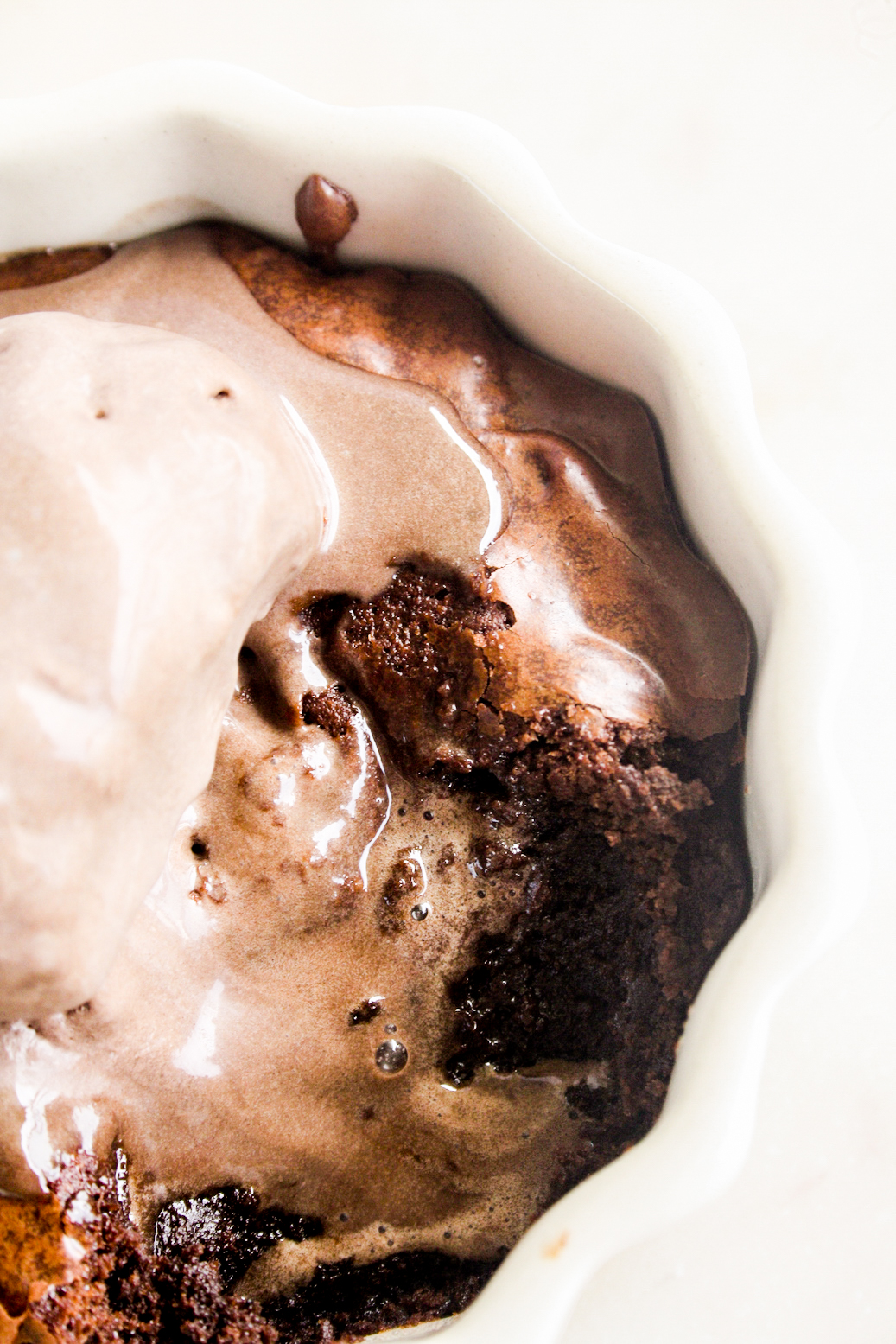 Fudgy, gooey, brownies baked in ramekins for two perfect portions!
