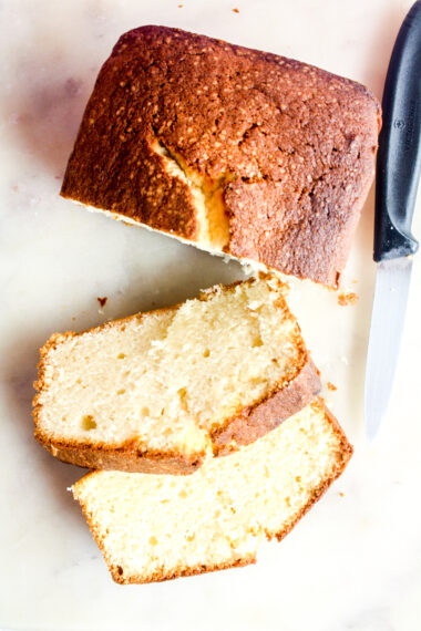 Moist and buttery cream cheese pound cake