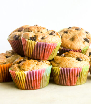 Super soft eggless banana peanut butter muffins with no added fat