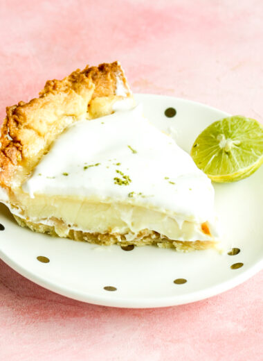 Zesty lemon pie with homemade flaky pie crust and whipped cream