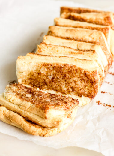 An easy, soft pull-apart mini loaf of bread with cinnamon sugar filling