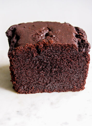 Moist and rich dark chocolate cake