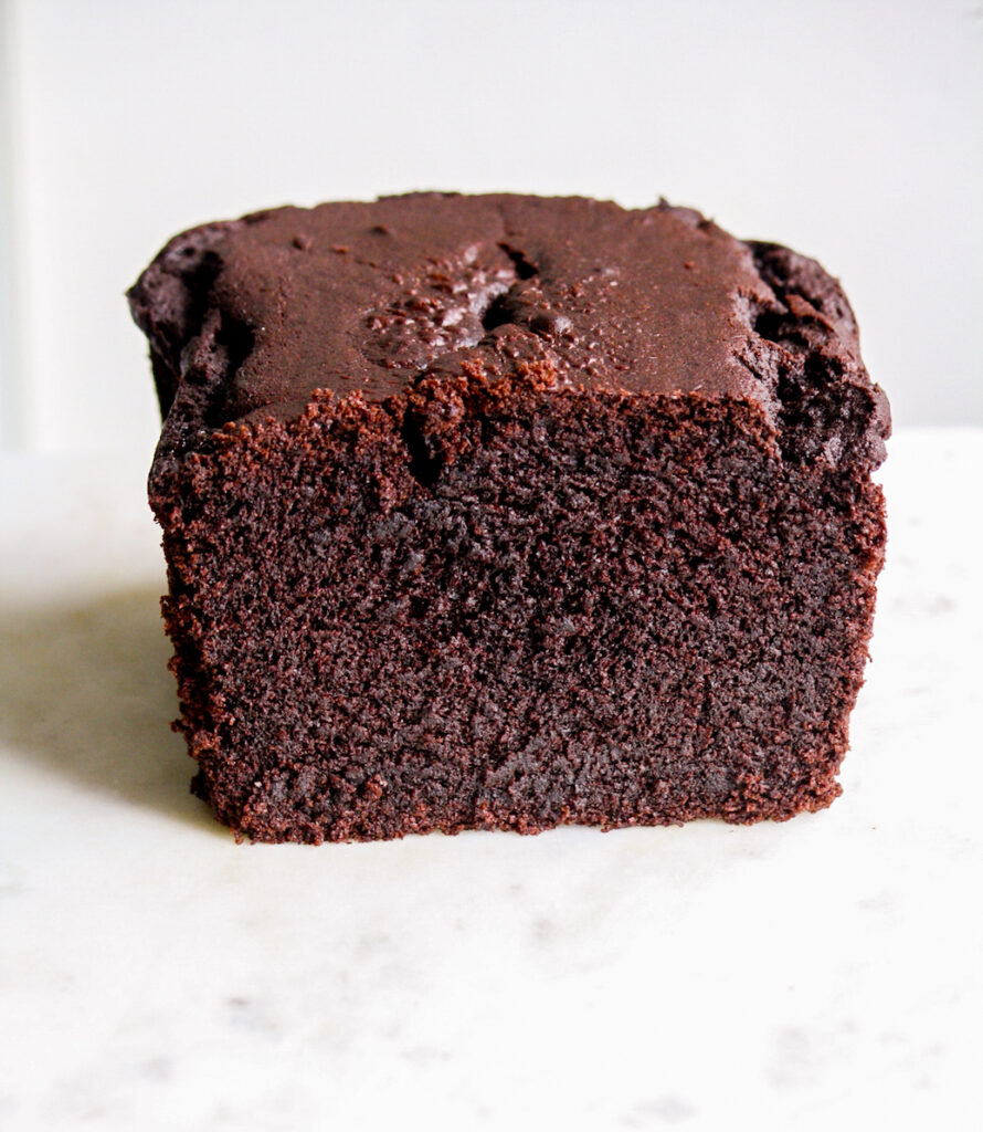 Moist and rich dark chocolate cake