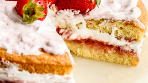 Strawberry Sponge Cake (English Strawberry Shortcake) - Izy Hossack - Top  With Cinnamon