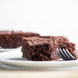 Soft, moist, fudgy chocolate cake made without eggs