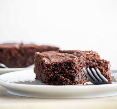 Soft, moist, fudgy chocolate cake made without eggs