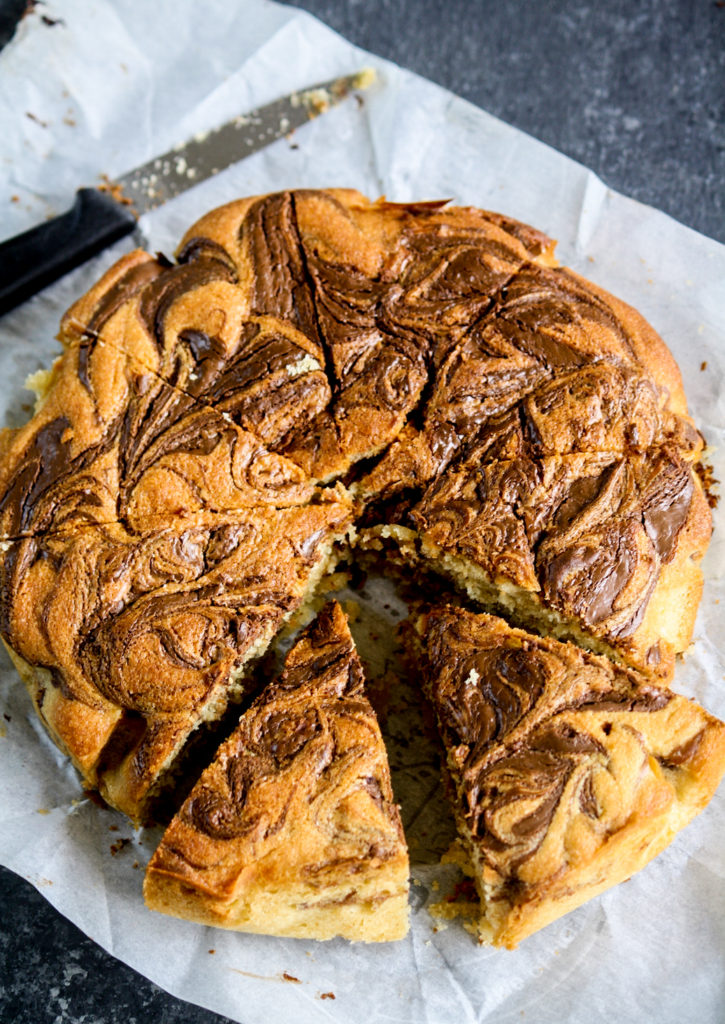 Peanut Butter Nutella Swirl Cake