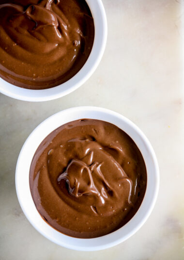 Decadent, silky, unbelievably easy dark chocolate pudding!