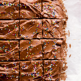Soft, easy chocolate cake with a fudgy chocolate frosting!