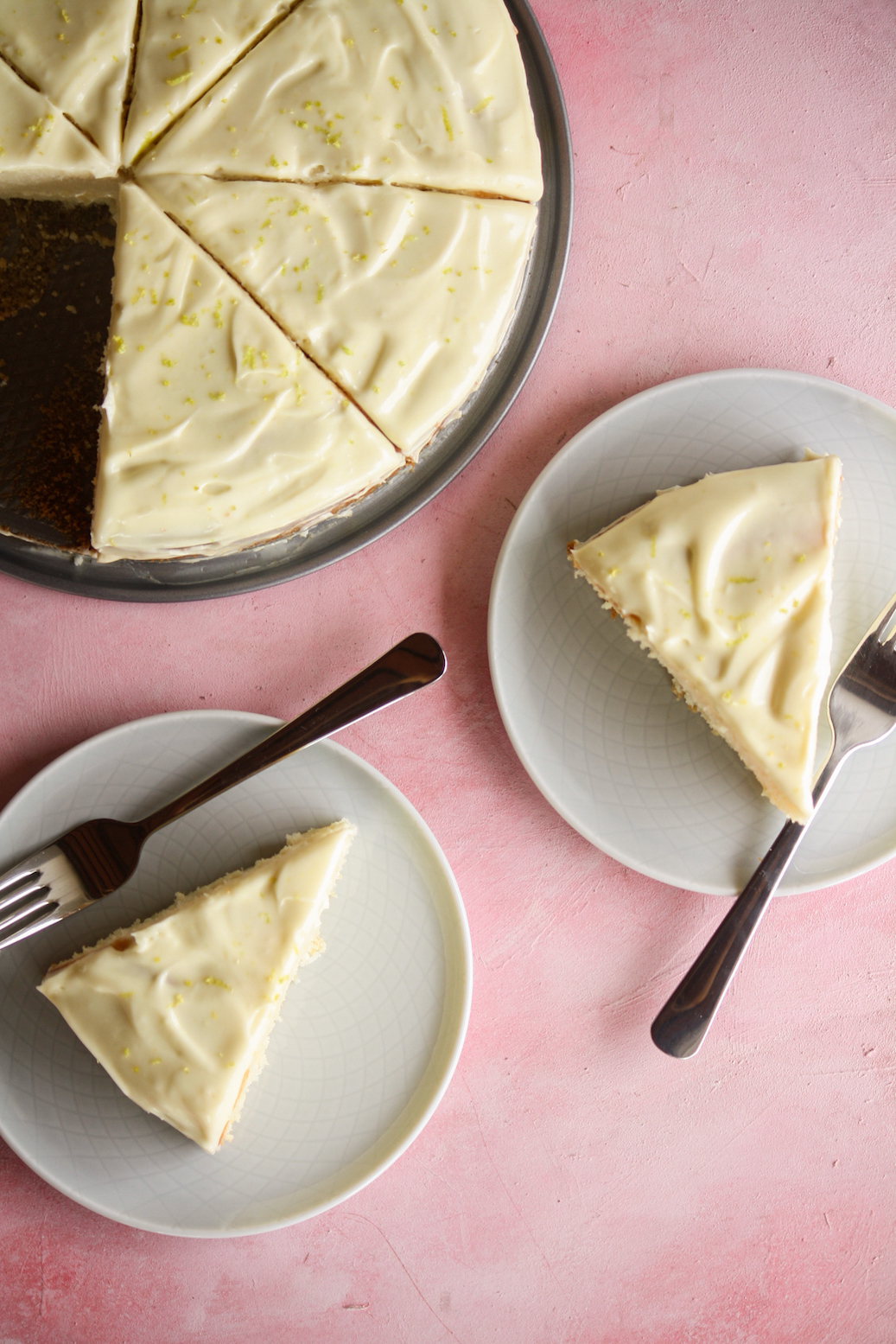 Soft lemony cake layered with a zesty lemon cream cheese frosting!