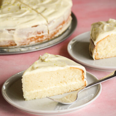 Soft lemony cake layered with a zesty lemon cream cheese frosting!