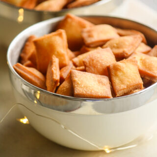 Crisp fried pieces of sweet ghee-infused dough, a traditional Diwali sweet!