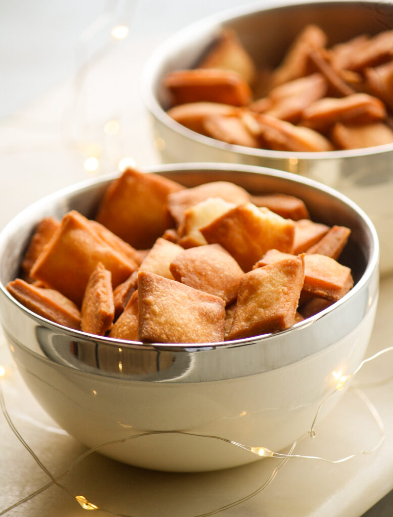 Crisp fried pieces of sweet ghee-infused dough, a traditional Diwali sweet!