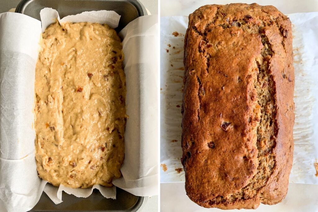 Soft, citrusy loaf cake with rum-soaked dates