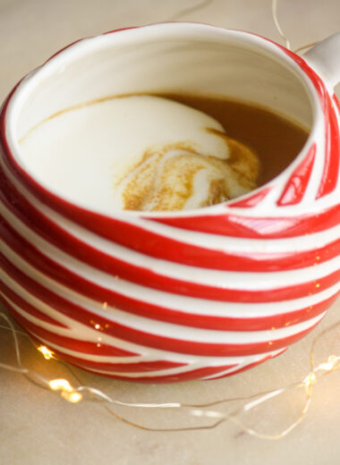 Hot, bitter caramel drink, perfect for the holidays!