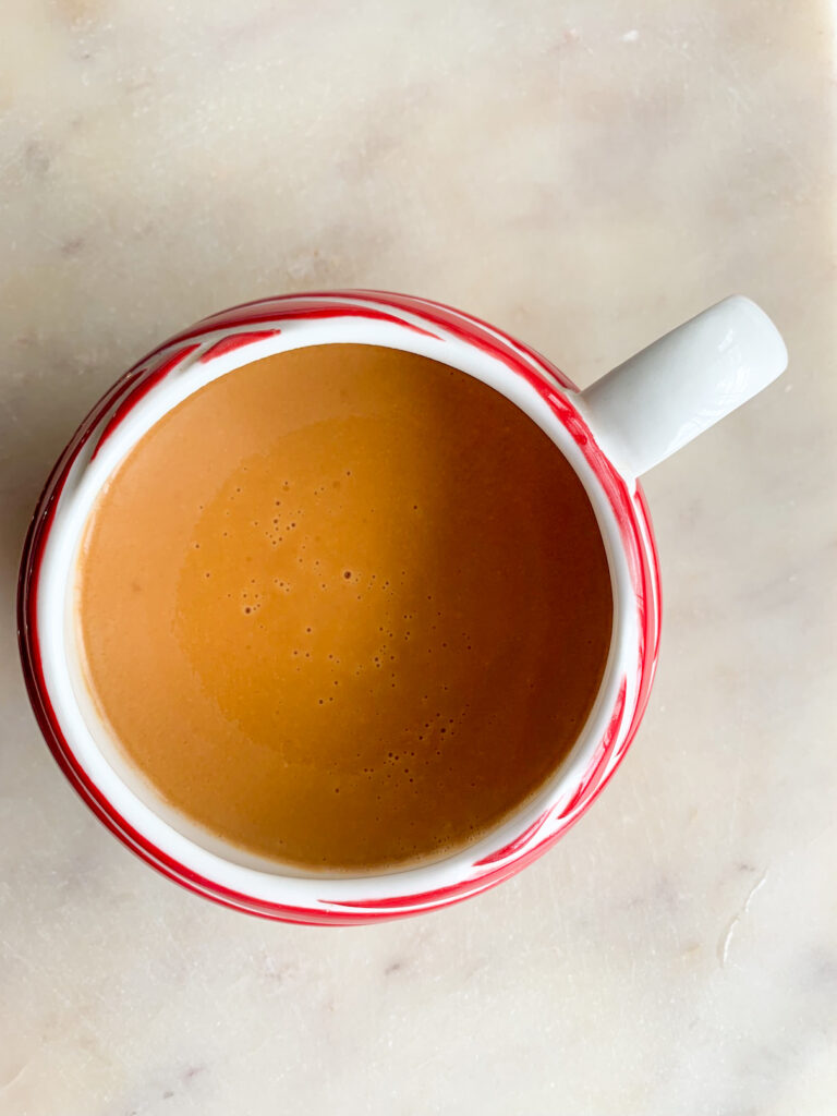 Hot, bitter caramel drink, perfect for the holidays!