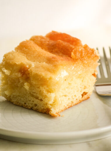 St Louis Gooey Butter Cake with a yeasted base and soft butter sugar topping