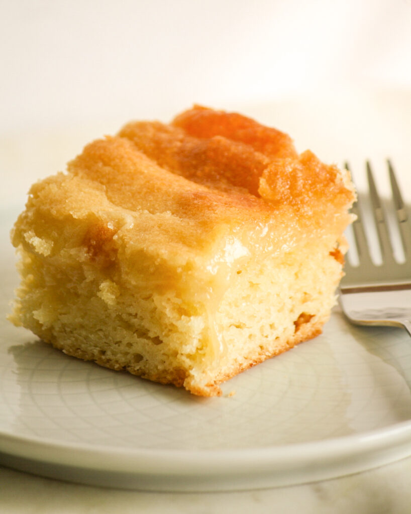 St Louis Gooey Butter Cake with a yeasted base and soft butter sugar topping