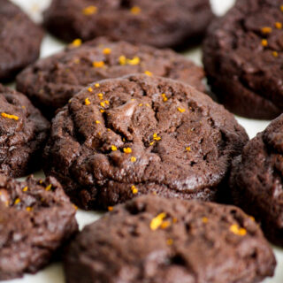 Rich, brownie-like chocolate cookies with fresh orange juice and zest
