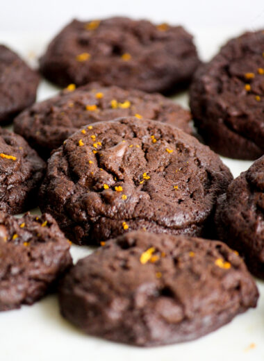 Rich, brownie-like chocolate cookies with fresh orange juice and zest