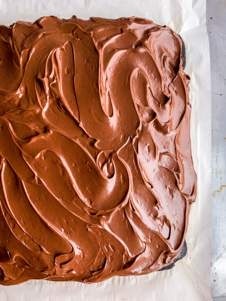 Classic moist, dark chocolate cake with a creamy chocolate frosting!