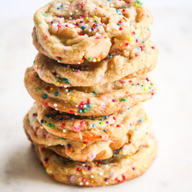 Colourful, chewy and buttery cookies with delicious toasted macadamia nuts