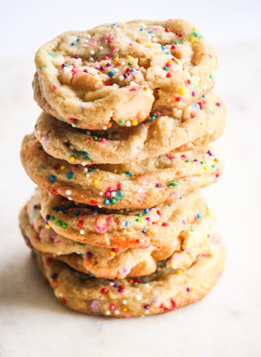 Colourful, chewy and buttery cookies with delicious toasted macadamia nuts