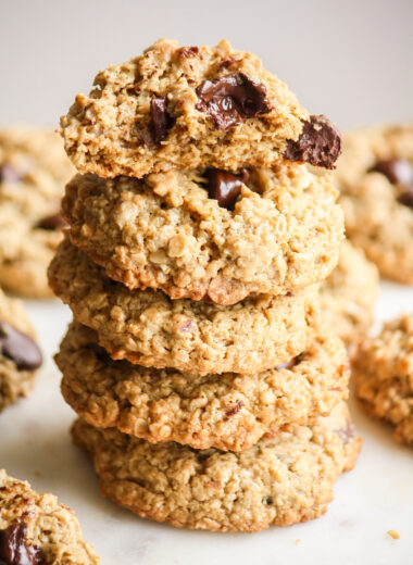 Chewy oat cookies with tahini, coconut and a hint of cinnamon