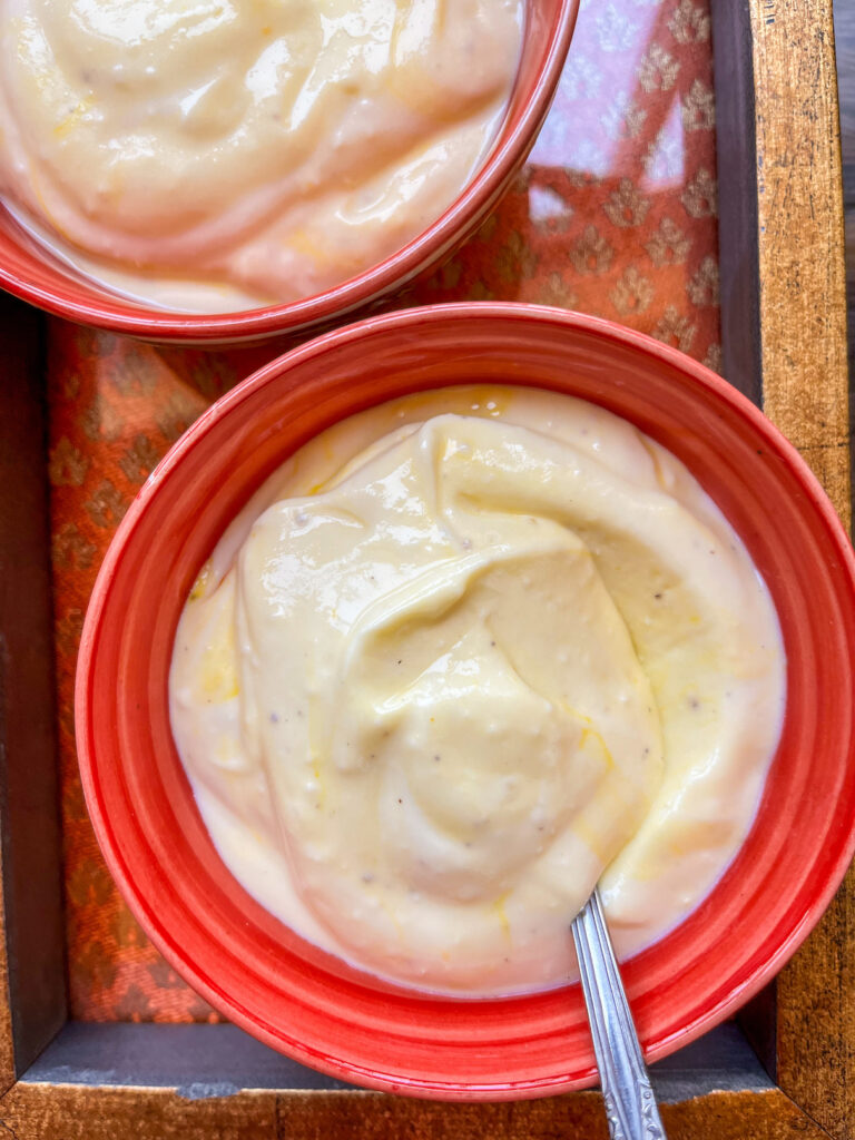 Chilled, creamy dessert made with saffron and cardamom flavoured hung curd