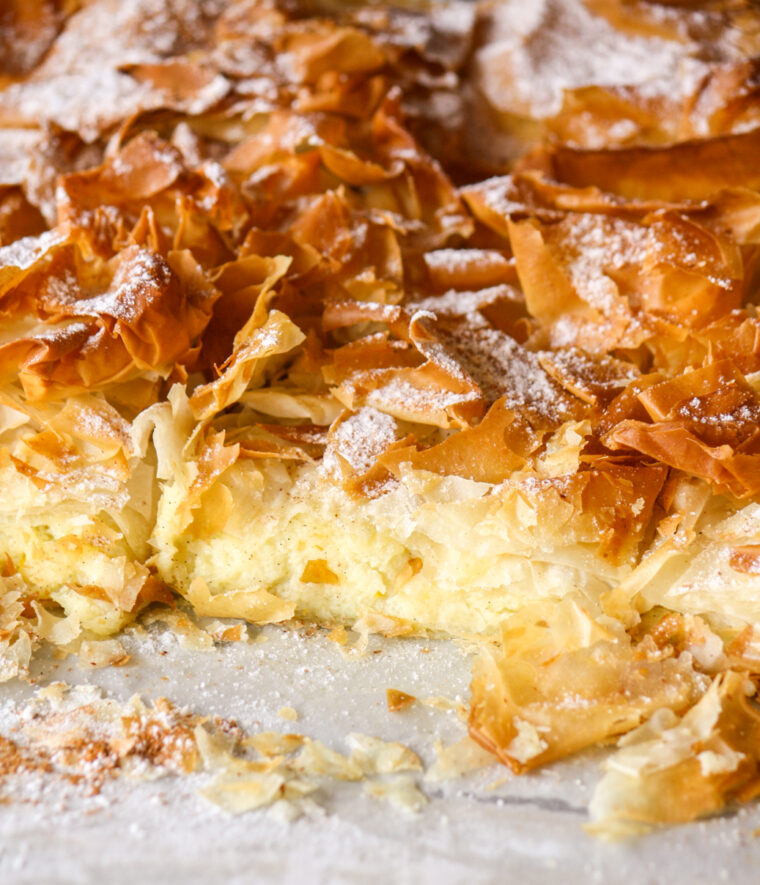 Bugaca Greek Bougatsa (Greek custard and filo pie) – The Desserted Girl